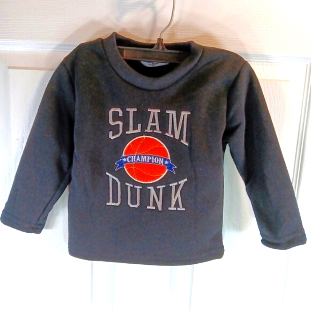NWOT Victory League Kids Black Basketball Graphic Sweatshirt Crewneck Size 2T